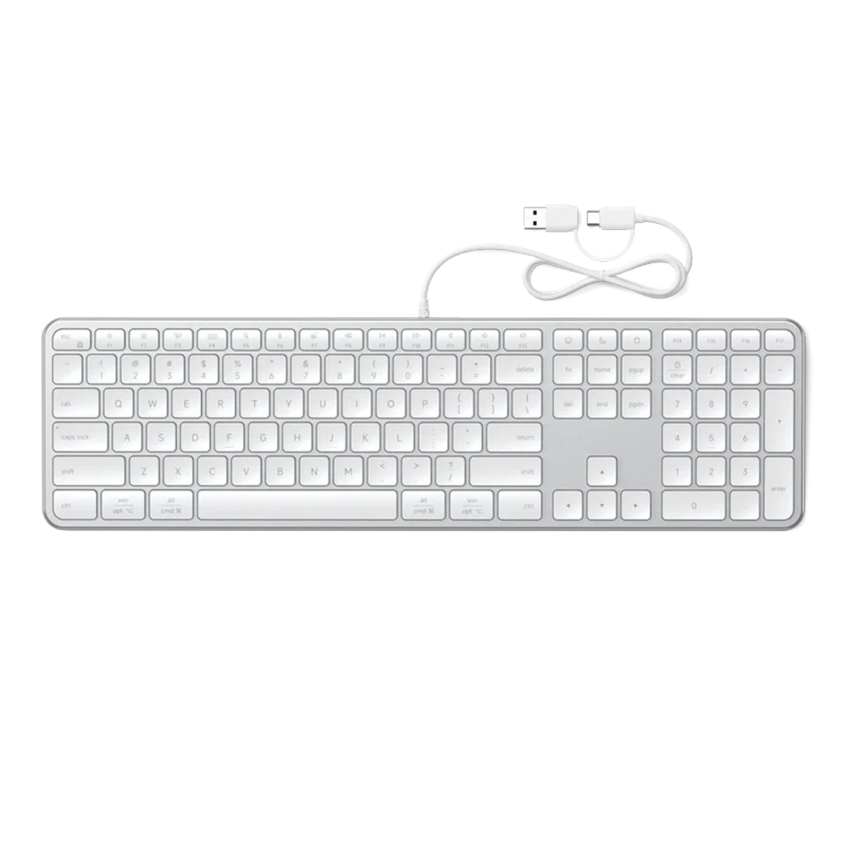 Full‑Size Slim Wired Keyboard With Numeric Keypad Multi‑System Compatibility