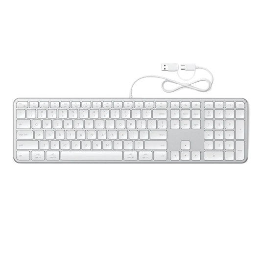 Full‑Size Slim Wired Keyboard With Numeric Keypad Multi‑System Compatibility